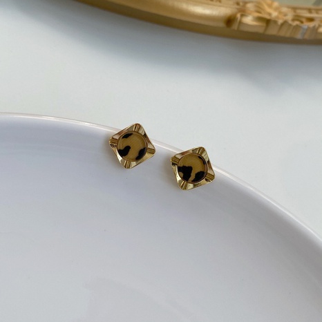 Boucles d'oreilles léopard géométriques ins coréen personnalité de la mode boucles d'oreilles en résine simples's discount tags