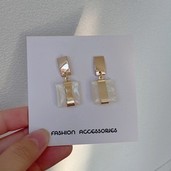 Sterling Silver Needle Japanese and Korean Style Geometric Pattern Stud Earrings Simple Fashion Personality Cold Style Resin Earrings H1891