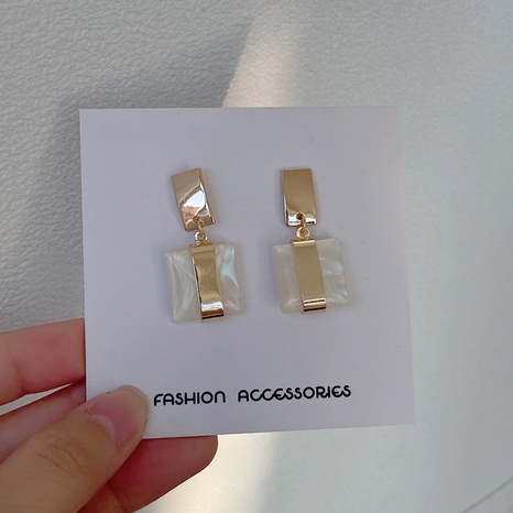 Sterling Silver Needle Japanese and Korean Style Geometric Pattern Stud Earrings Simple Fashion Personality Cold Style Resin Earrings H1891's discount tags