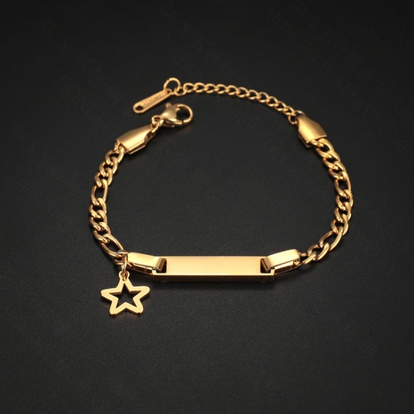 Bracelet de marque incurvé en acier inoxydable coréen creativeheart papillon pendentif main bijoux's discount tags