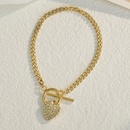European and American new 14K gold OT buckle Cuban chain heartshaped stainless steel braceletpicture10