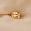 simple colonne romaine creuse anneau ouvert en strass noir nouveau produit tendance bijoux en acier inoxydablepicture11
