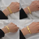Nouveau bracelet rtro en acier inoxydable plaqu or transfrontalier ouvrant des bijoux  main rglables en grospicture8