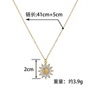 Japanese and Korean New Fresh SUNFLOWER Necklace Womens Niche Design Stainless Steel Diamond Little Daisy Clavicle Chain Fashionpicture9