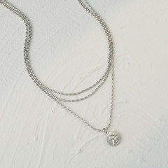 new trend three-layer Cupid round round bead chain necklace personality wild titanium steel accessories