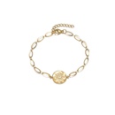new long Ochain round brand eyes stainless steel bracelet female 14K gold hand jewelry accessoriespicture11