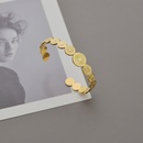 Franais simple rtro rond connect motif d39ouverture bracelet ouvert bijoux  main en acier inoxydablepicture11