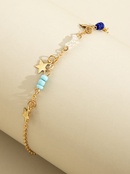 Perles de couleur de personnalit de la mode europenne et amricaine pendentif toile  cinq branches bracelet de cheville en grospicture11