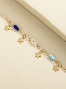 Perles de couleur de personnalit de la mode europenne et amricaine pendentif toile  cinq branches bracelet de cheville en grospicture12