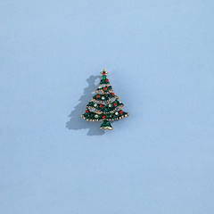 Mode créatif arbre de Noël broche personnalité rétro plein diamant corsage broche jour de noël