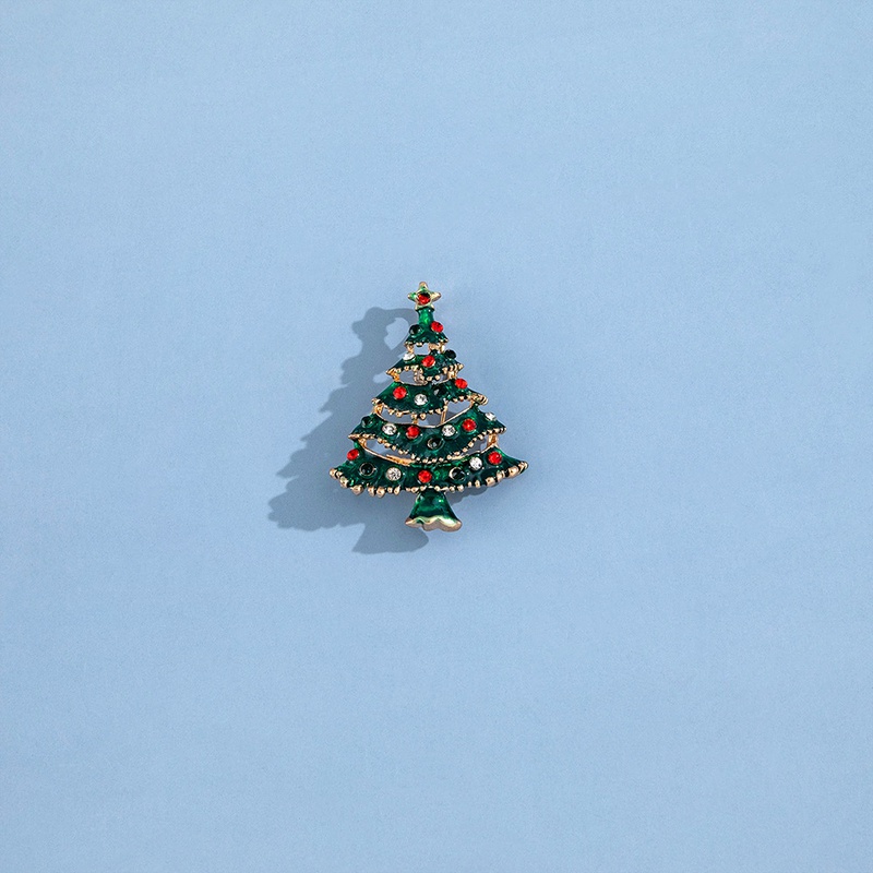 Fashion Creative Christmas Tree Brooch Personality Retro Full Diamond Corsage Christmas Day Brooch