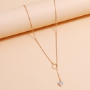 personality fashion simple design circle tassel full diamond heart pendant necklacepicture9