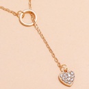 personality fashion simple design circle tassel full diamond heart pendant necklacepicture10
