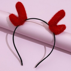 Cross-border Christmas cute deer horn hair ball decoration headband fashion hair clip buckle