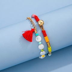 Bohemian Style neue Farbe Spleißrohr Perlen Quaste Armband Mode zweiteiliges Set