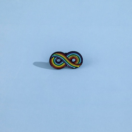 European and American Foreign Trade Hot Selling Creative Simple Clothing Pin Personality Rainbow 8-Word Symbol Brooch Corsage's discount tags