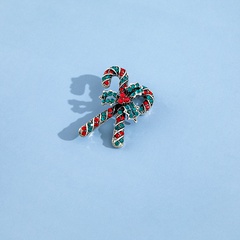 Neue Weihnachts brosche Mode Retro Diamant Süßigkeiten Krücken Kreative Corsage Nadel Kleidung Dekoration