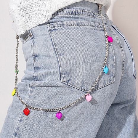 Chaîne de mode personnalité couleur amour gland pendentif taille chaîne punk accessoires's discount tags