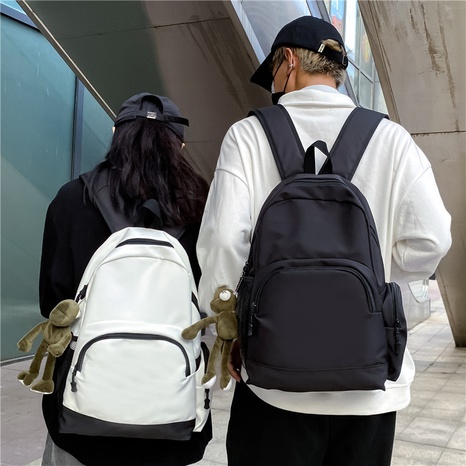 Schoolbag Korean version of large capacity simple fashion backpack fashion backpack's discount tags