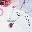 design garnet red zircon bow necklace Korean style ins niche temperament clavicle chainpicture12