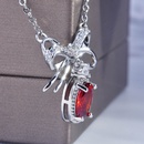 design garnet red zircon bow necklace Korean style ins niche temperament clavicle chainpicture14