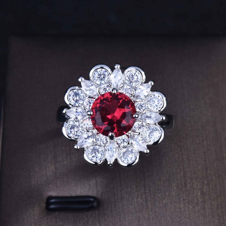 large colored gemstone jewelry wholesale natural ruby plated white gold open ring's discount tags