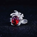 classic temperament red ring European and American microinlaid zircon fashion ringpicture9