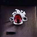 classic temperament red ring European and American microinlaid zircon fashion ringpicture11