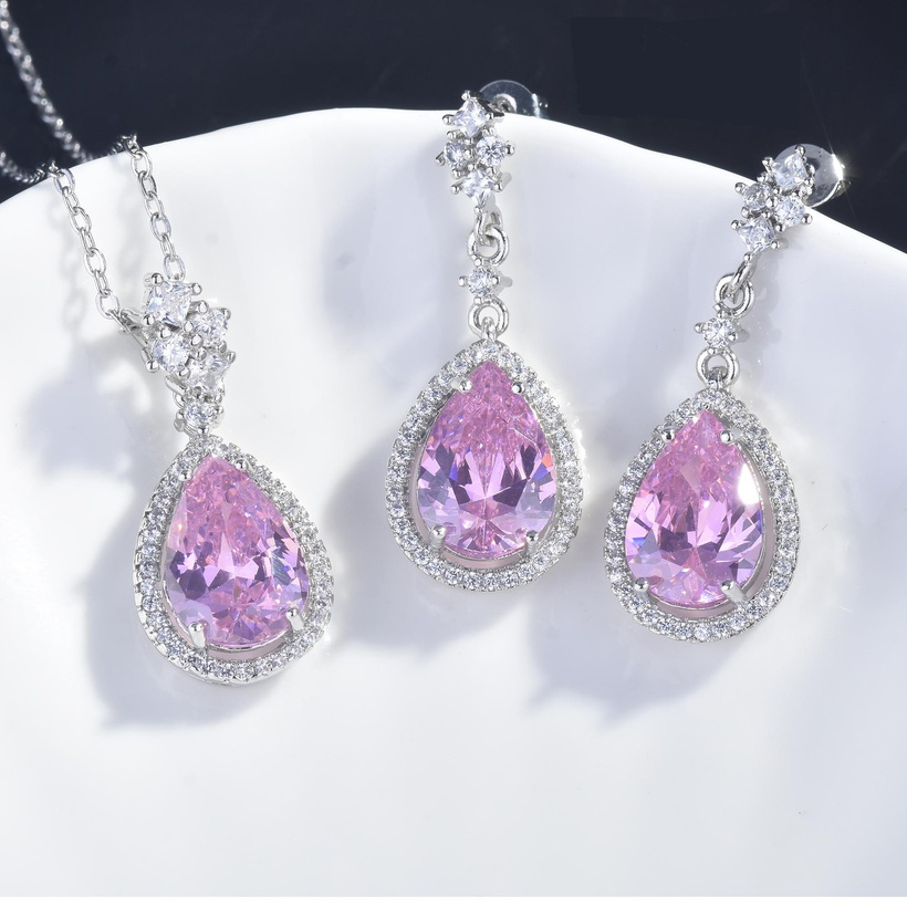 Bijoux Fins Bijoux Cristal | Nouveau Lucky Yellow Diamond Set Argyll Pink Diamond Pendant Topa Blue Boucles D39oreilles - NN09741