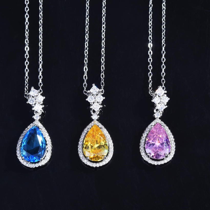 Bijoux Fins Bijoux Cristal | Nouveau Lucky Yellow Diamond Set Argyll Pink Diamond Pendant Topa Blue Boucles D39oreilles - NN09741