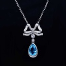 Nachahmung Aquamarin Topas Halskette Bowknot Schlsselbein Kette Farbe Morganit Anhnger Halskettepicture25