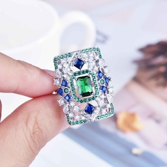 fashion emerald open ring new fashion small fragrance autumn and winter jewelry