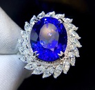 bague ouverte tanzanite bleu roi plaqu or blanc bijoux de luxe microincrustpicture9