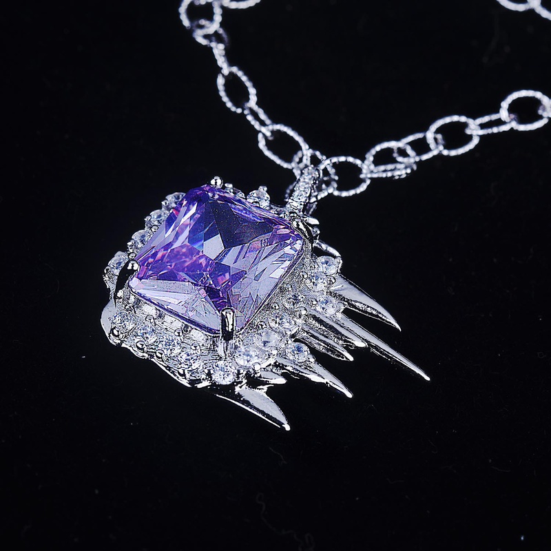 InternetProminente mit dem gleichen HighEndFlammens chwanz kohlenstoff reichen DiamantZirkonAnhnger weibliche einfache kurze Halskette Halskette LiveGrohandel