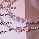 Leichte LuxusSchwerindustrie Hochfeste Schlsselbein kette weibliche Sommer se rosa Liebe zieht Choker Halskette voller Zirkon Halskettepicture16
