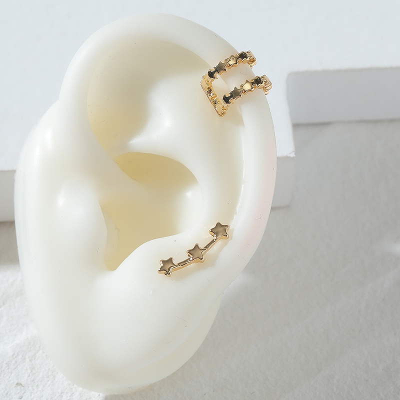 European and American fashion jewelry star ear clip earrings unilateral earrings
