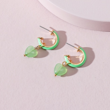 European and American Earrings Jewelry Peach Heart Acrylic Oil Drop Earrings's discount tags