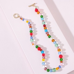 Qingdao DAVEY European and American Fashion Jewelry Cross-Border E-Commerce Supply Transparent Micro Glass Bead Beaded Necklace