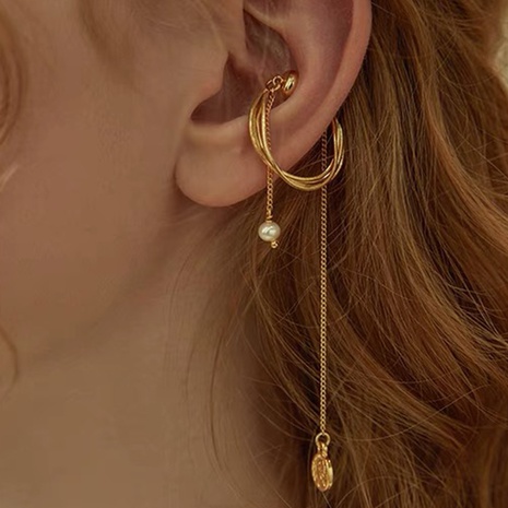 European and American earrings jewelry magnet ear bone clip coin earrings's discount tags