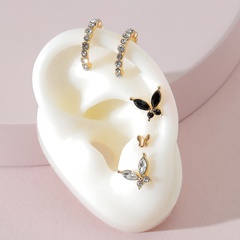European and American fashion jewelry unilateral asymmetric butterfly earrings ear clip earrings set