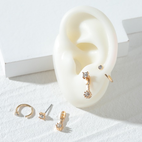 Boucles d'oreilles avant et arrière en métal à verrouillage simple pour bijoux de mode européens et américains's discount tags