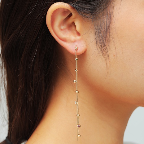 bijoux fantaisie boucles d'oreilles à longue chaîne exagérées boucles d'oreilles en métal's discount tags