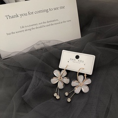 Fashion crystal flower earrings Korean long tassel earrings wholesale