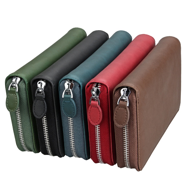 Wallet Card Holder Versatile Bag RFID Mens Genuine Leather Large Capacity Womens Long Zip Organ Card Holder Multiple Card Slots