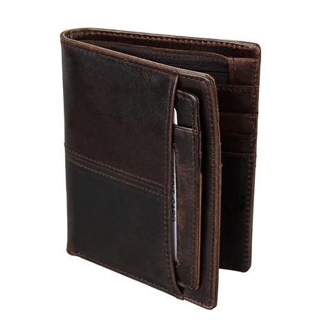 Short retro wallet oil wax leather wallet wholesale RFID anti-theft brush leather wallet's discount tags
