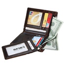 Portefeuille rtro court portefeuille en cuir de cire d39huile en gros portefeuille en cuir de brosse antivol RFIDpicture15