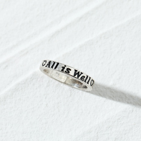 European and American Fashion Jewelry Vintage English Letter Ring's discount tags