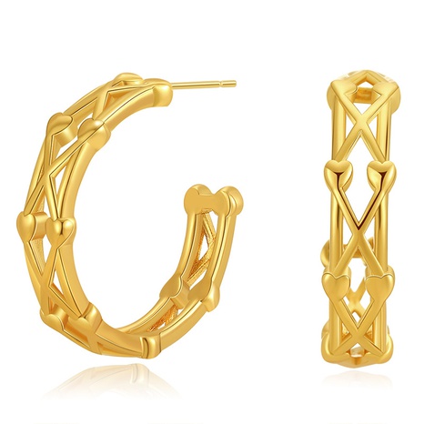Boucles d'oreilles d'amour de style croix en or 18 carats plaquées cuivre's discount tags