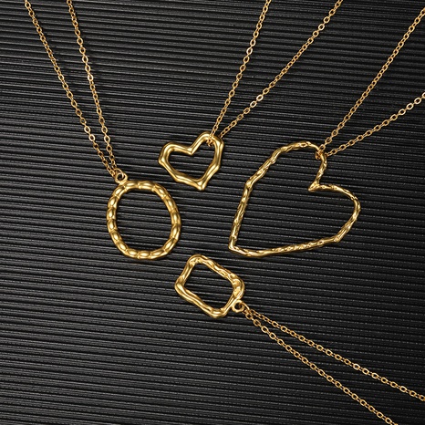 Collier pendentif en forme de coeur de mode tempérament étoile irrégulière hommes et femmes cercle collier en acier inoxydable's discount tags