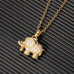 European and American New Micro Inlaid Zircon Elephant Pendant Fashion Wild 18K Gold Ladies Clavicle Chain Animal Pendant Ornaments